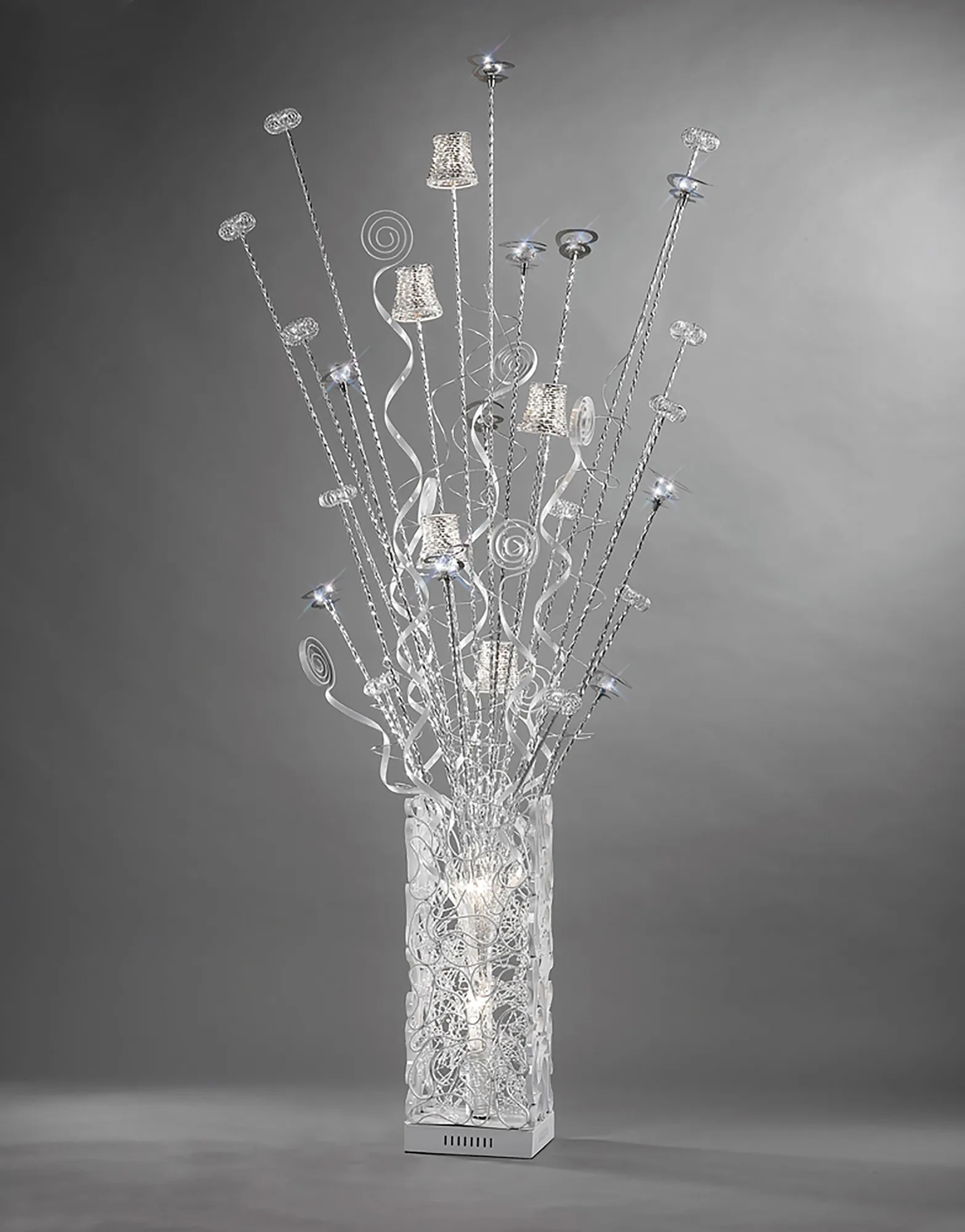 IL70375  Koil Crystal Floor Lamp 7 Light